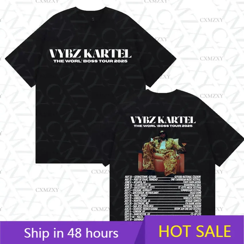 

Rapper Vybz Kartel New Album Merch T Shirt Men Women Summer O-Neck Cotton T-shirt Hip Hop Gothic Short Sleeve T-shirts Tops