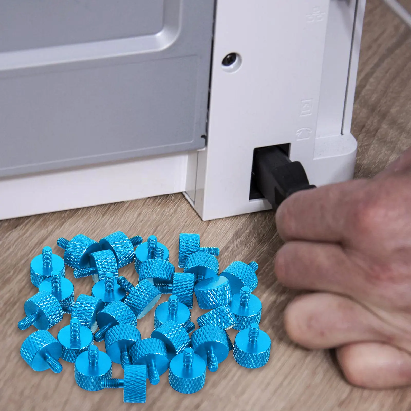 30Pcs Aluminum Alloy Knurled Thumb Screws M3x8 Computer Case Thumb Screws for DIY Pc Build Power Supply Mounting Electronic