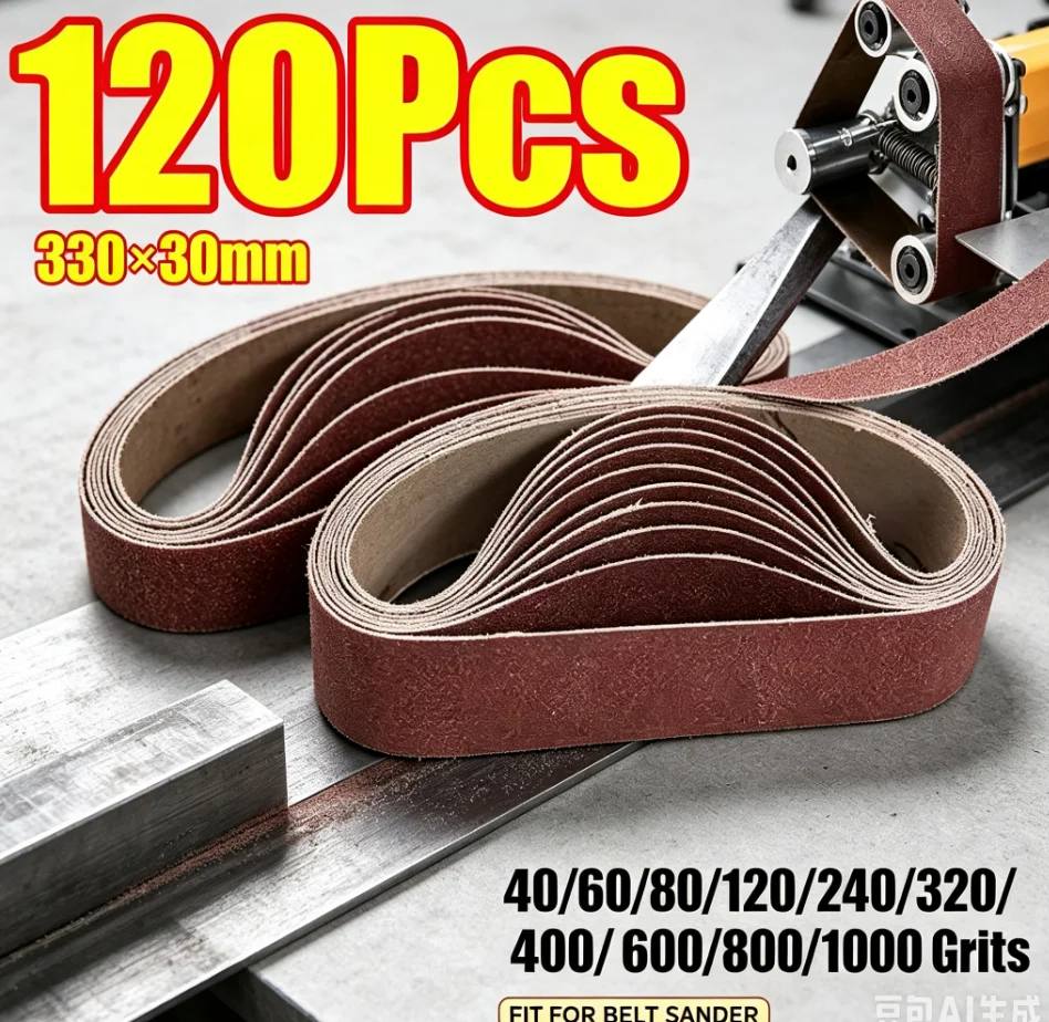 10pcs/lot 10mm/13mm/20mm Sanding Belt Sandpapers for 10x330mm 13x457mm 20x520mm Air Belt Sander Polishing Papaer Grit 40-1000