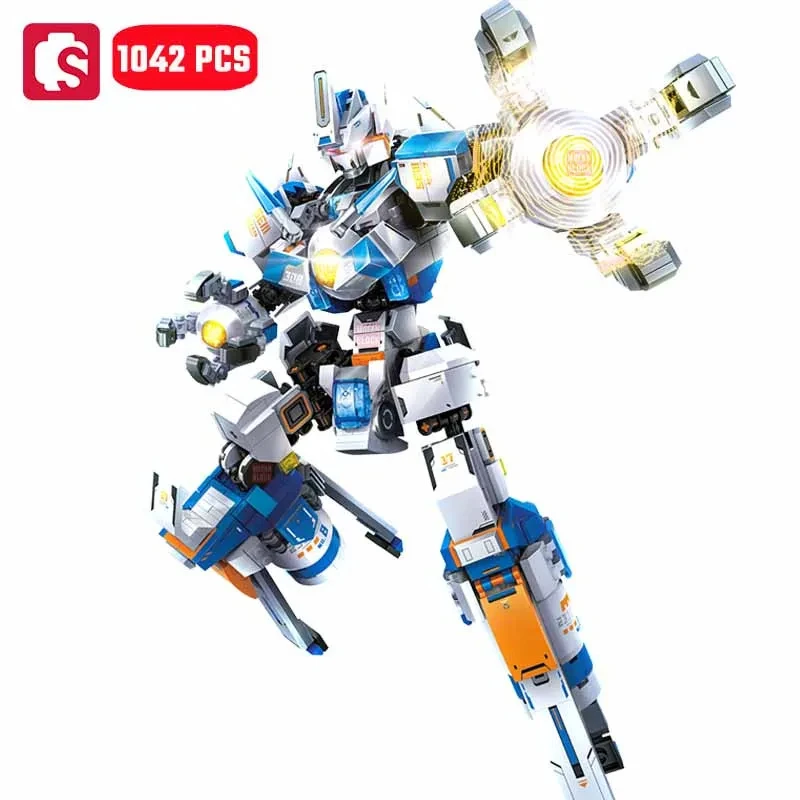 

SEMBO 1042pcs Creative Transforming Mecha Robot Assemblage Building Blocks MOC CZ-5 Rocket Model Bricks Kids Toys for Boys Gifts