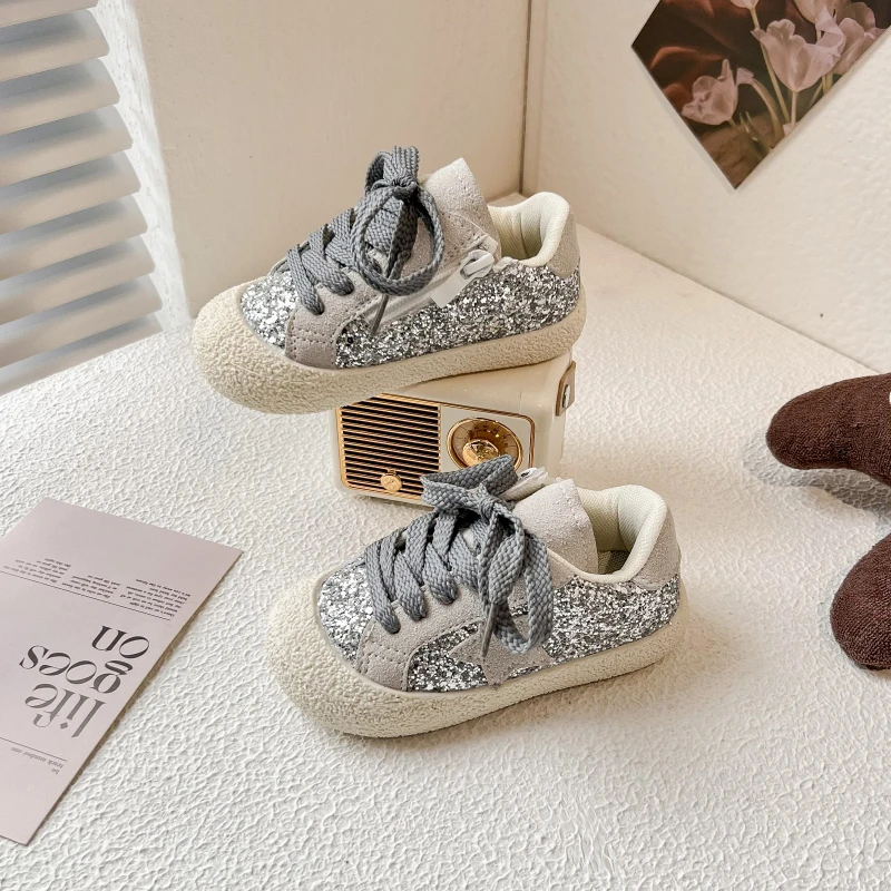 кроссовки детские Girls Children Shoes Casual Boys Board sneakers Colorful Sequin Shoes Kids Star Pattern Shoes أحذية غير رسمية
