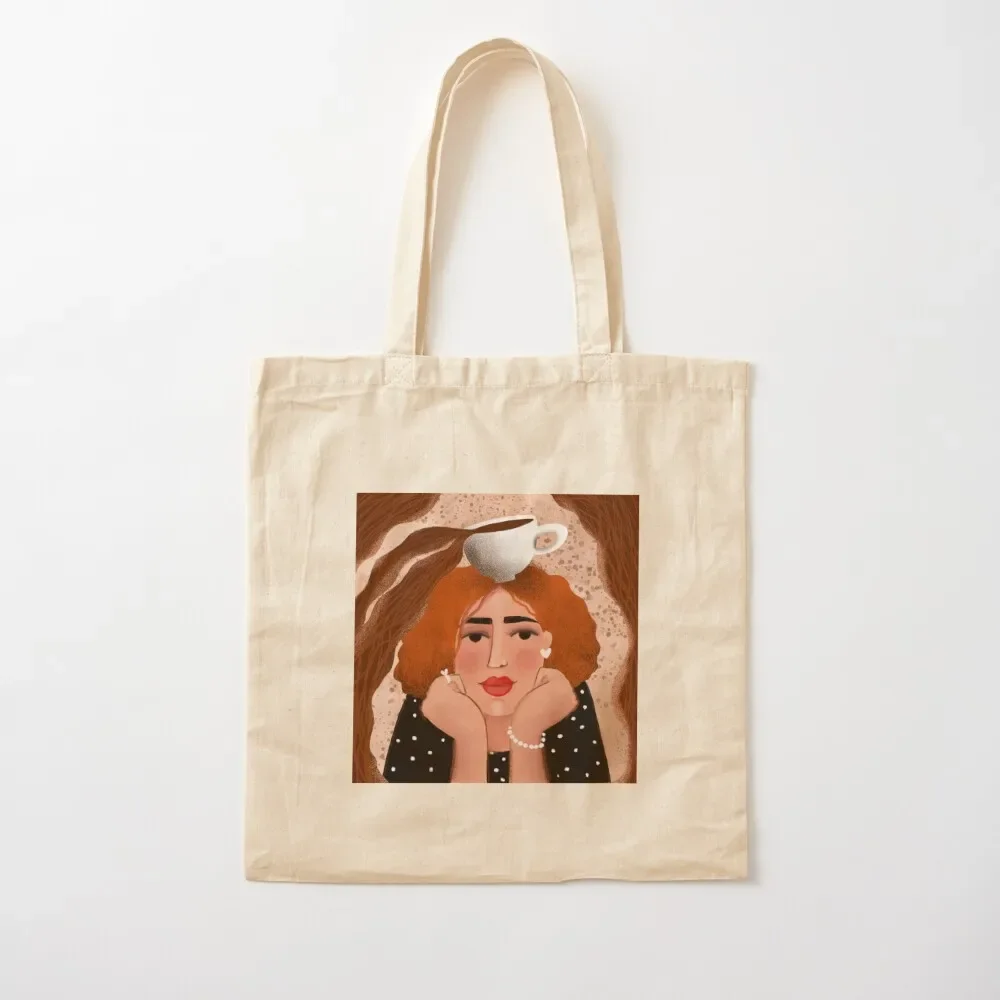 

coffee break Tote Bag Portable shopping bag Big bag women Canvas Tote