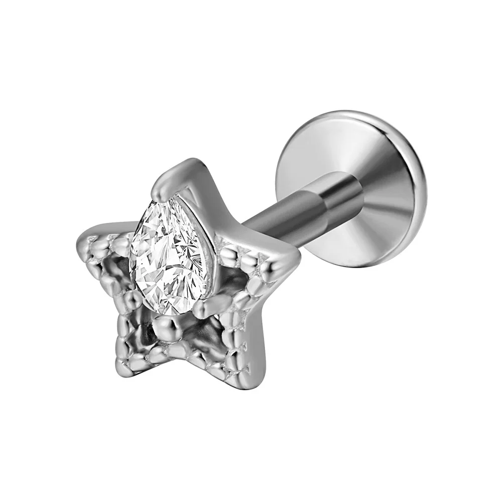 Titanium Star Threadless Piercing Earring for Cartilage