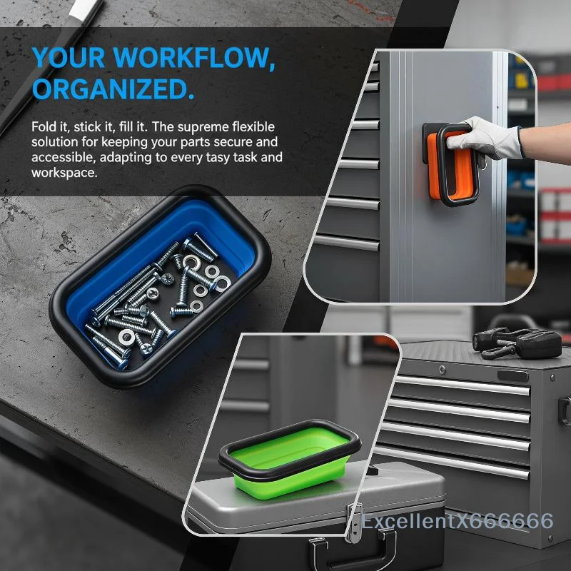 Magnetic Parts Tray - Anti Slip Foldable Magnetic Silicone Parts