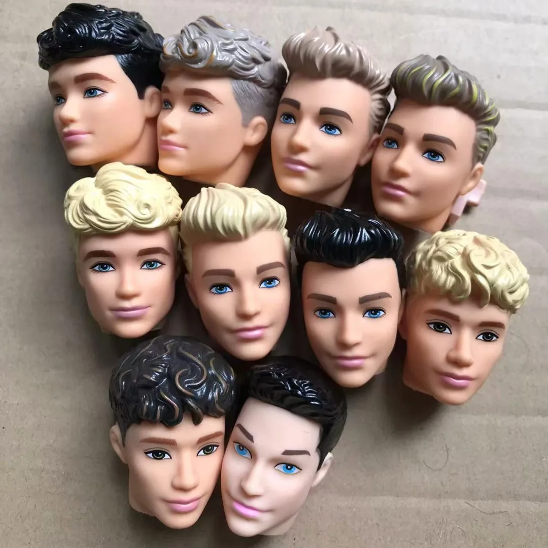 1/6 cabeças de boneca masculina diy vestir cabeças de boneca ken peças de boneca de pele bege acessórios peças