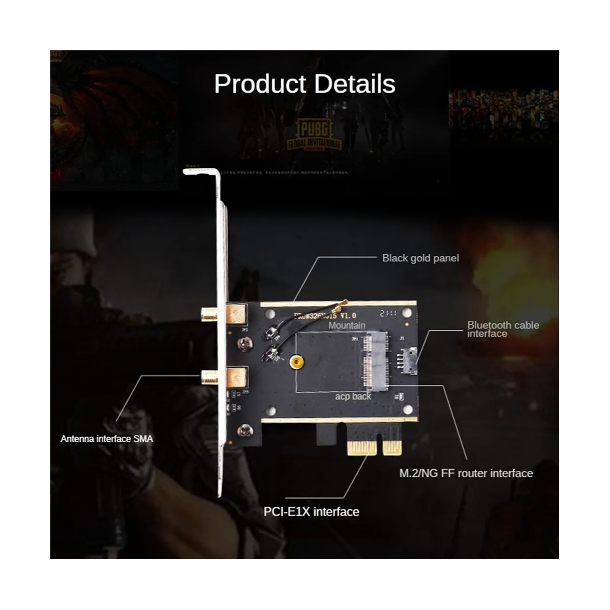Конвертер M.2 на PCIE Wi-Fi, беспроводной адаптер NGFF M.2, Wi-Fi Bluetooth-карта с 2 антеннами для AX210 AX200 9260 8265