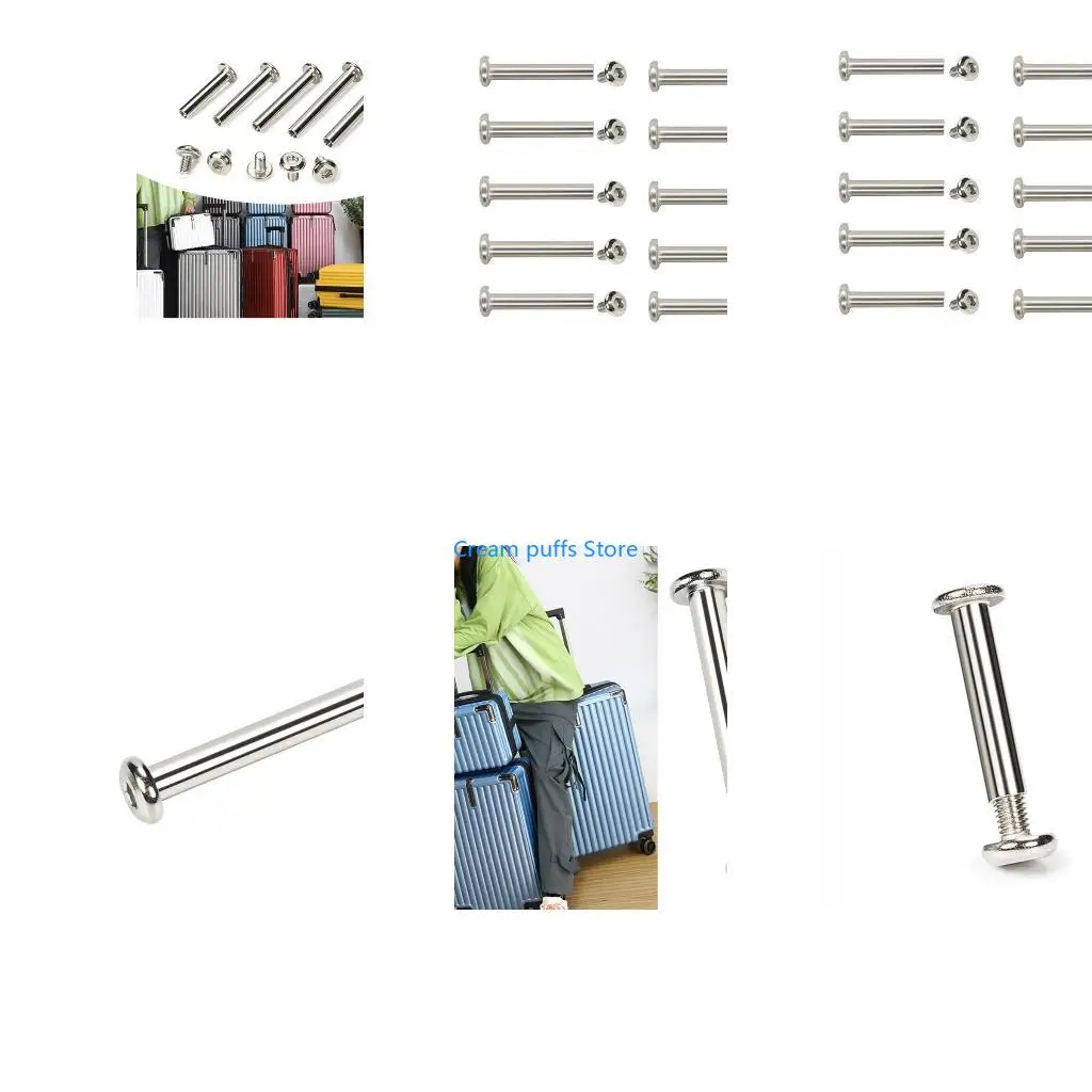 50LE 10x Luggage Wheel Repair Rivets Inner Hexagon Screw Nails Rivets 30/35/40/45/50mm