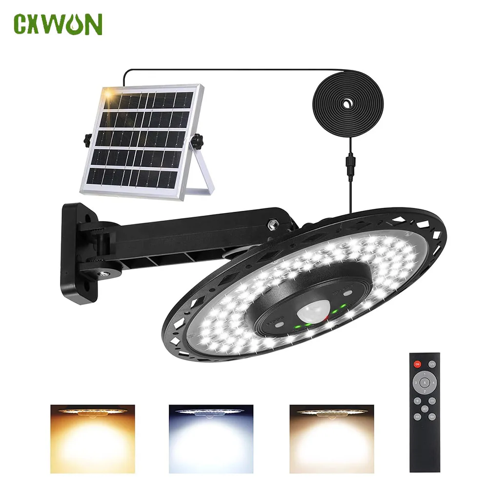 Solar Powered Indoor Lights With Motion Sensor Shed Light Chandelier 180LED Powered Lamp Wall Lamp for Garden Gazebo Garage