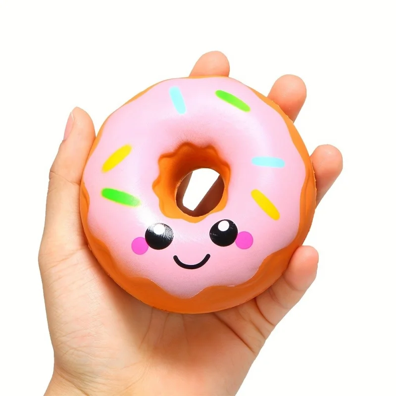 New 3.94Inch Cute Donut Food Squishy Slow Rising Scented Squeeze Toy Exquisite For Kids Xmas Holiday Gifts