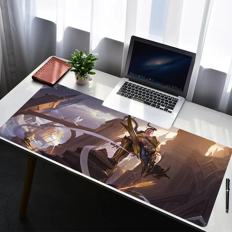 

Mouse Pad Laptop Non Slip Extended Desktop Mouse Mat PC Anime Keyboard Pad Gaming Accessories L-league of Legends Varus Mousepad