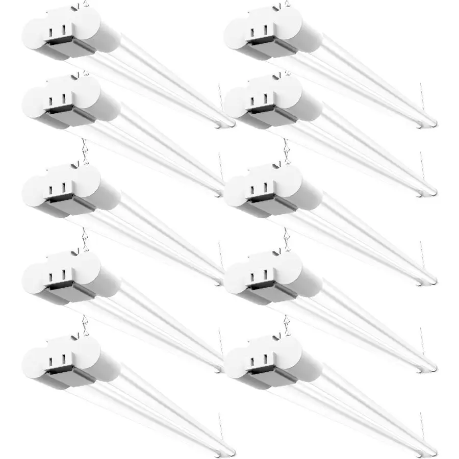 

10 Pack LED Shop Lights for Workshop 4FT, Linkable Garage Lighting, 4500 LM, 40W 150W Equivalent, 5000K Daylight, Surface Suspen