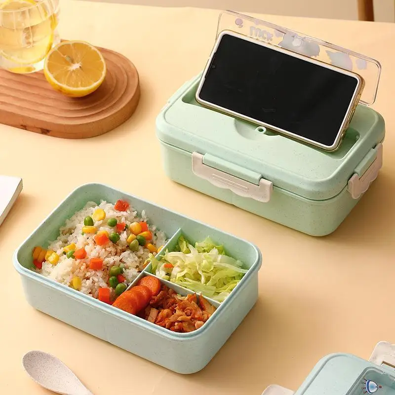 Portable lunch box, children's lunch box, reusable picnic food box, lunch box with cutlery, leisure snack fruit sealed box