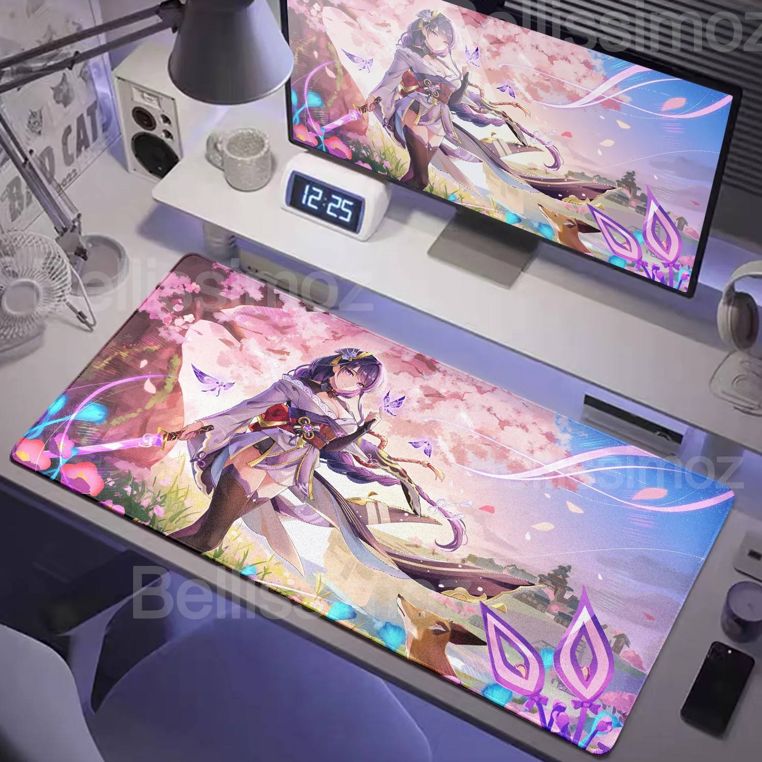 

HD Anime Game Furina Skirk Yae Miko Mualani Kinich Raiden XXL Large Genshin Impact Mouse Pad Non-slip Keyboard Desk Mat Mousepad