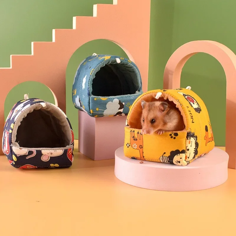 Hamster House Guinea Pig Nest Small Animal Sleeping Bed Winter Warm Cotton Mat Soft Accessories For Rodent/Guinea Pig/Rat