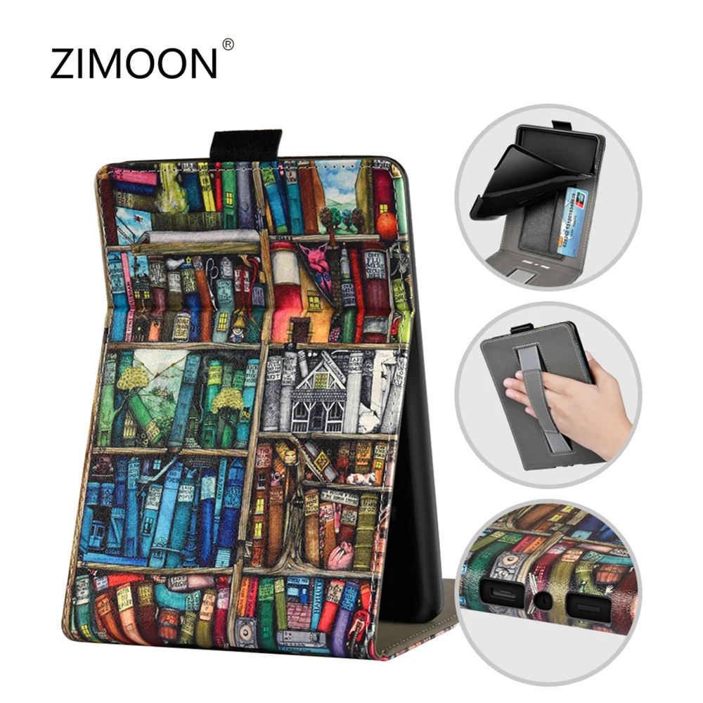 Premium PU Leather Smart Case for Kindle 11th with Hand Strap Stand Magnetic Cover for Paperwhite 10th with Card Slot