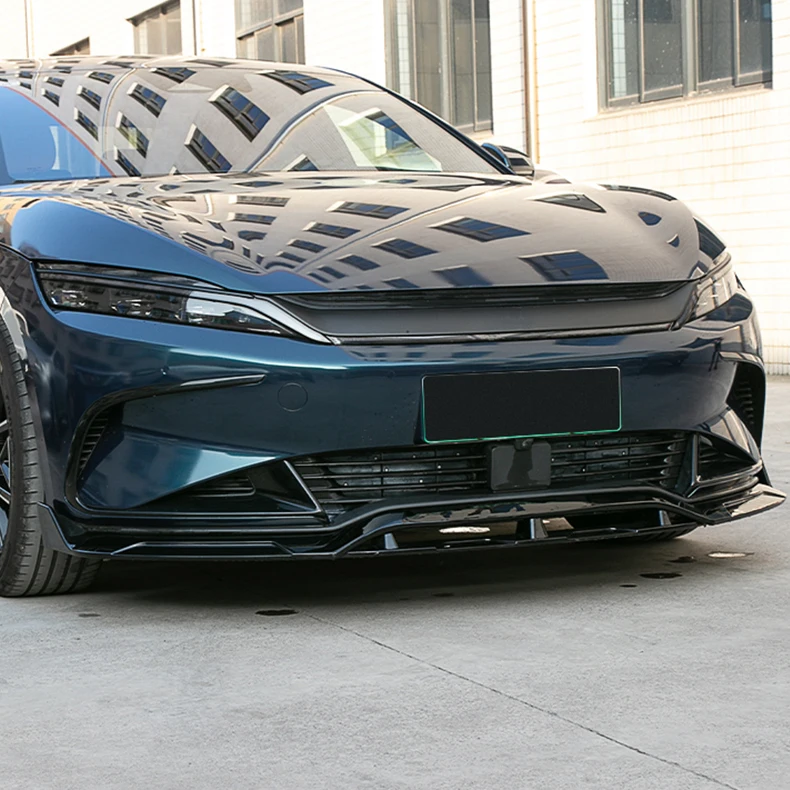 Auto Voorbumper Splitter Lip Diffuser Body Kit Spoiler Deflector Lippen Diffuser Guard Bescherming voor BYD Han EV 2022-2023