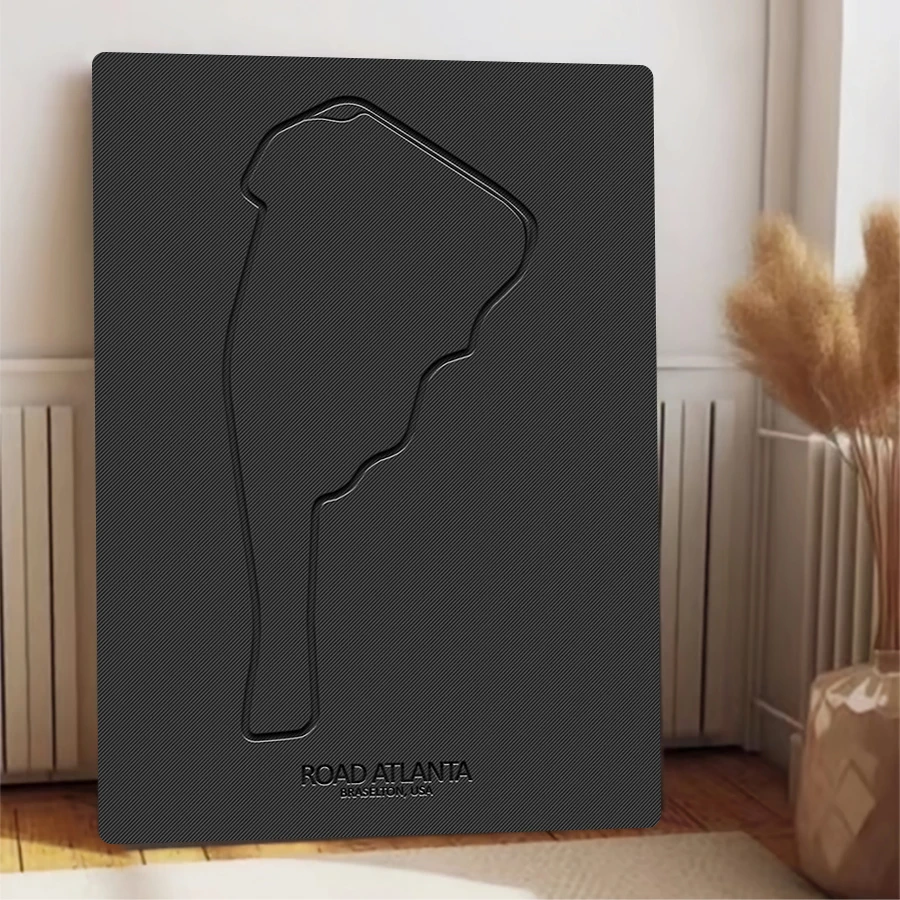 الطريق أتلانتا سباق المسار خريطة معدنية جدار الفن ديكور السيارات سباق موضوع ديكور المنزل
