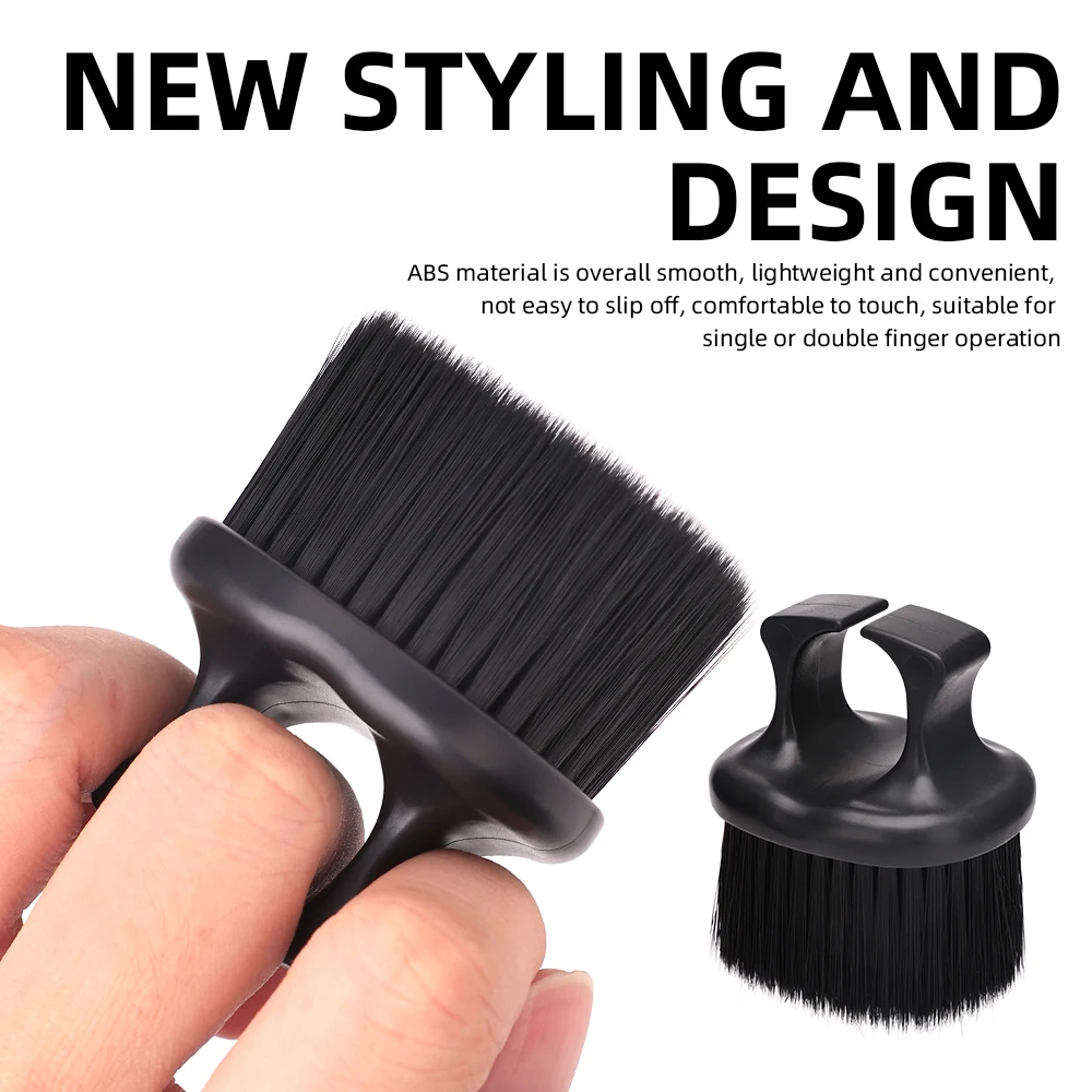 Professional Black Ring Neck Duster Barber Hair Brush Salon Men Beard Styling Brush Soft Hair Clean Brush Barber Tools Supplies