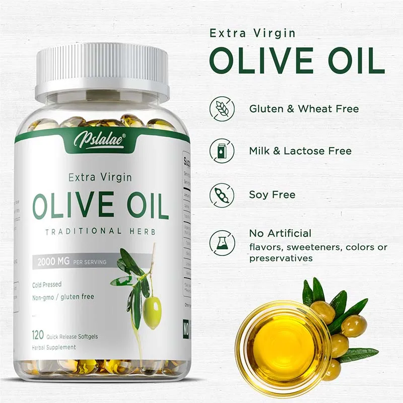 

Olive Oil Supplement - Antioxidant and Anti-aging, Promotes Brain, Skin and Heart Health, Reduces Wrinkles, Improves Digestion