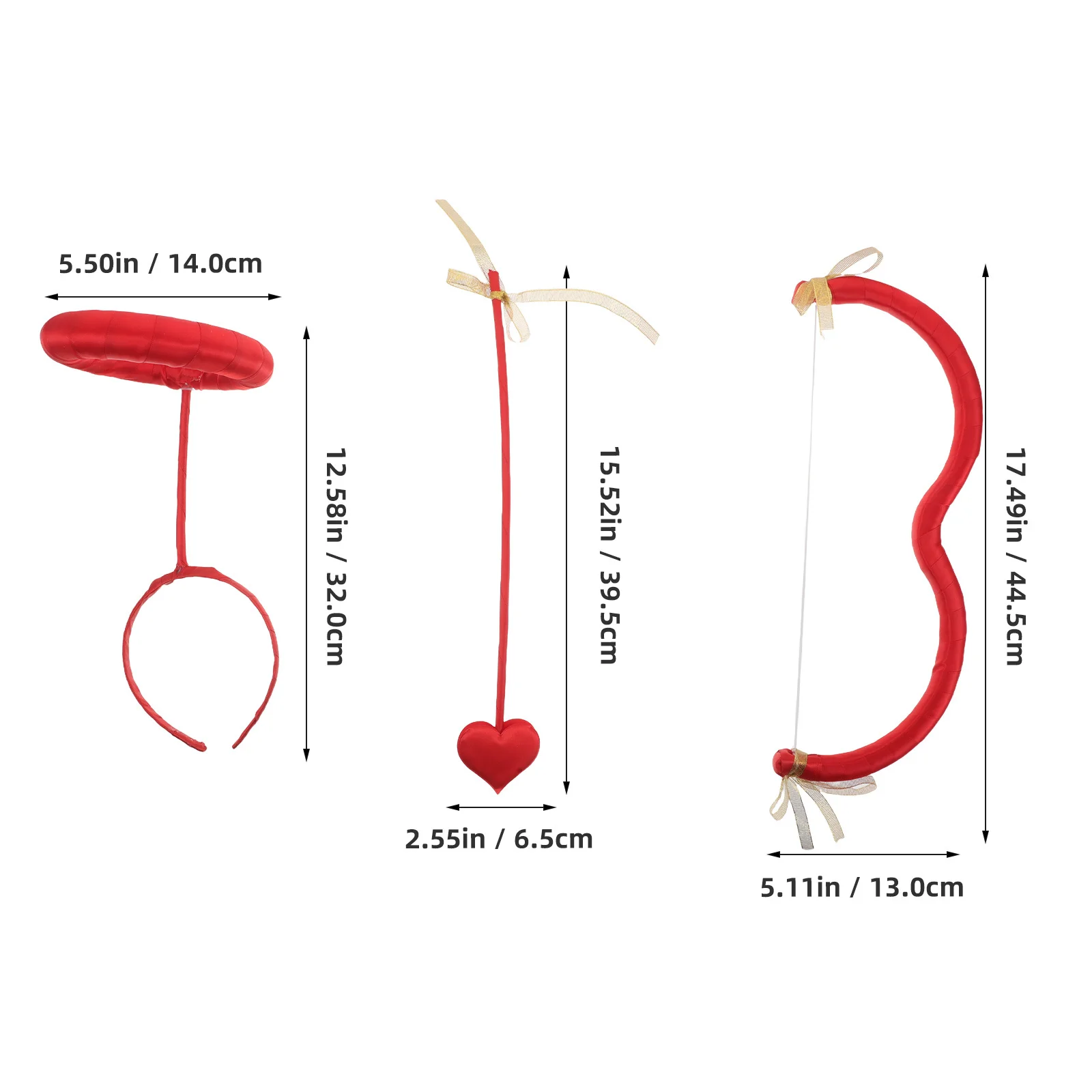 1-set rode cupido boog pijl hoofdband Valentijnsdag kostuum accessoire voor vrouwen feest bruiloft cosplay decoratieve hoofddeksels
