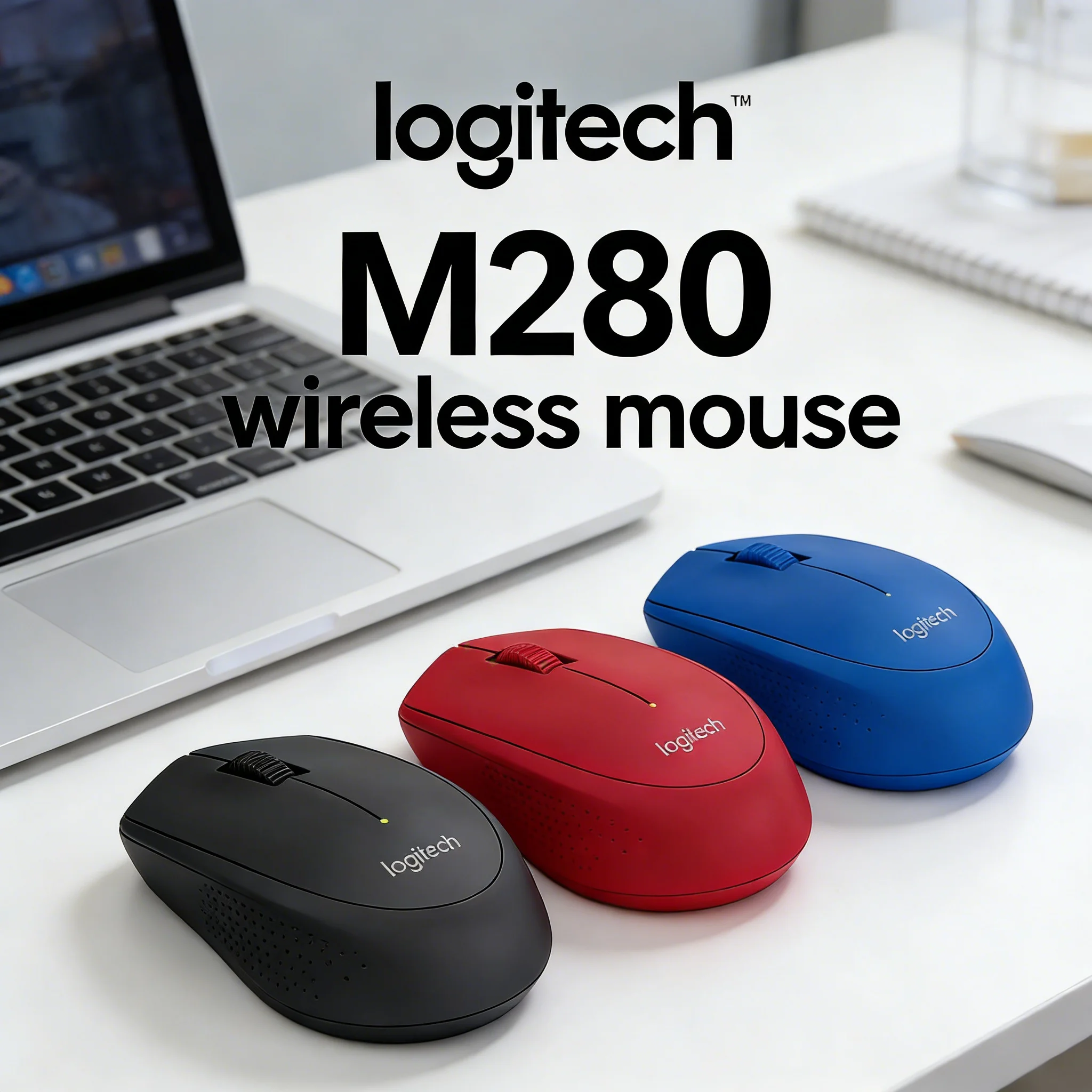 

Беспроводная мышь Logitech M280 с портативным USB-наноприемником, точное оптическое отслеживание, подходит для игр, работы и повседневных задач