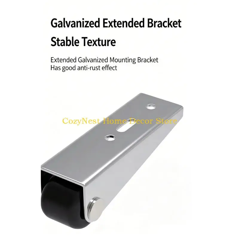 92MF Flat Sliding Door Rollers Invisible Design Metal Caster Set for Furniture Bottom