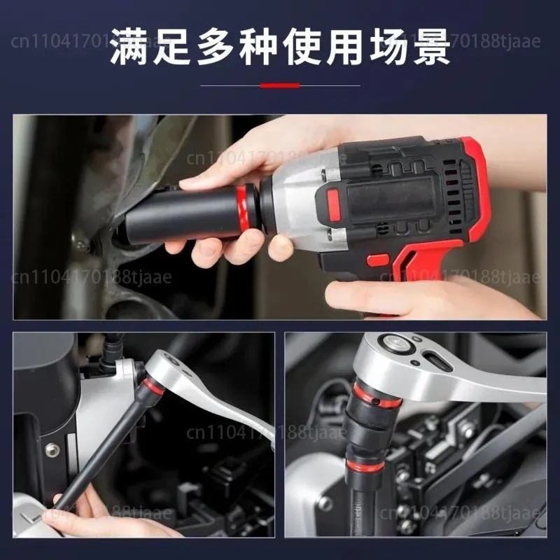 43-piece Set 1/2 Lengthened Hexagonal Sleeve Combination Set Pneumatic Electric Wrench Sleeve Head Big Fly Small Wind Cannon