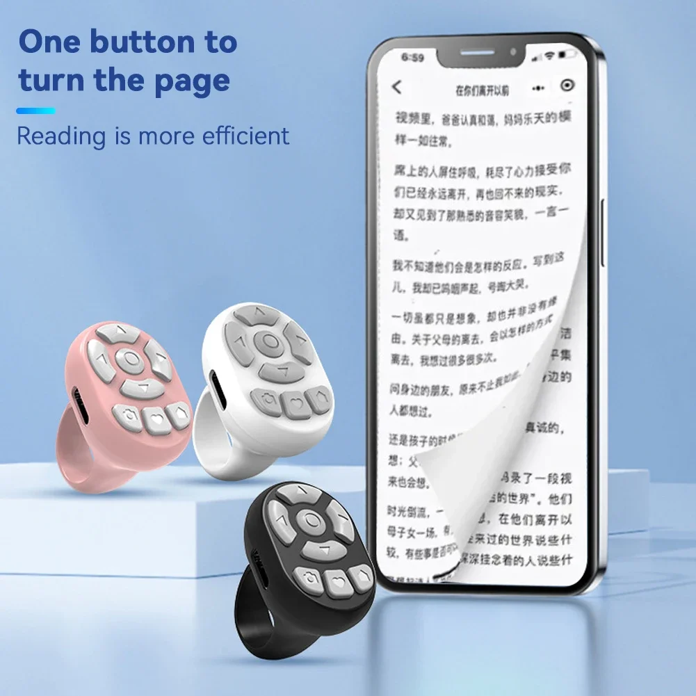 

Wireless Bluetooth Lazy Remote Control Air Mouse TikTok Video Scrolling Liking Photo Taking E-book Page Turner For Phone Tablet