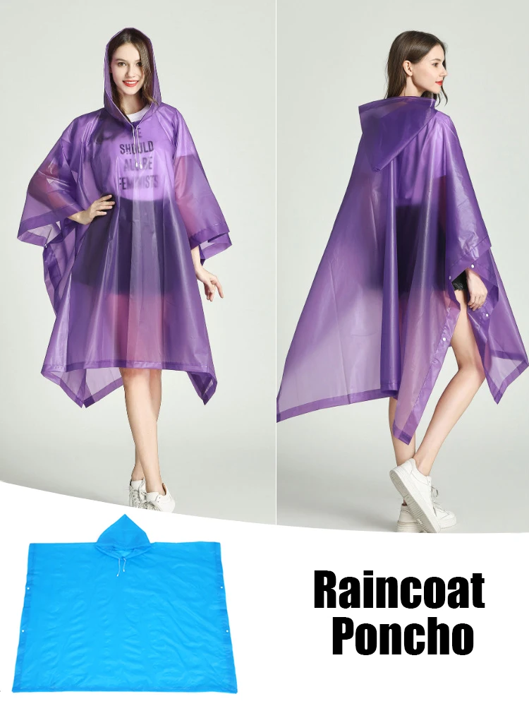 Transparent Windproof Bicycle Motorcycle Raincoat Woman Rain Poncho Impermeable EVA Hiking Raincoats For Man