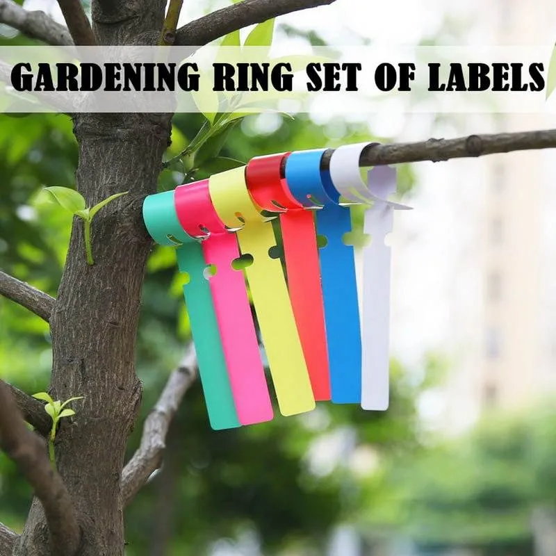 100pcs Garden PVC Hanging Plastic Plant Flower Tree Lable Marker Tag Nursery Waterproof  Plant label Ring Sleeve
