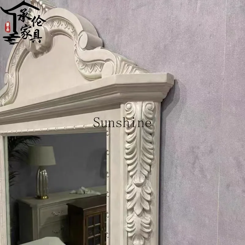 American light luxury solid wood country retro old carved dresser locker