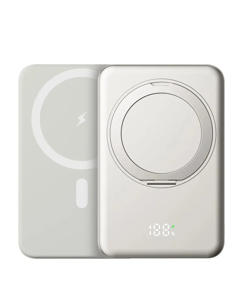 

Mini Power Bank 5000mAh 10000mAh Wireless Fast Charger With Stand 22.5W Portable External Battery For iPhone For Samsung