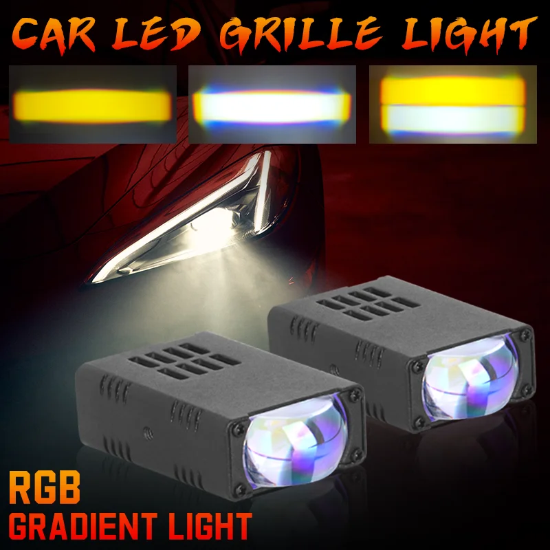 

HL 2.5 Inch Super Slim Yellow&White LED Sportlight Dual Beam Bi-Led Projector Grill Lights for Cars Offroad 4x4 12V 24V - 2PCS