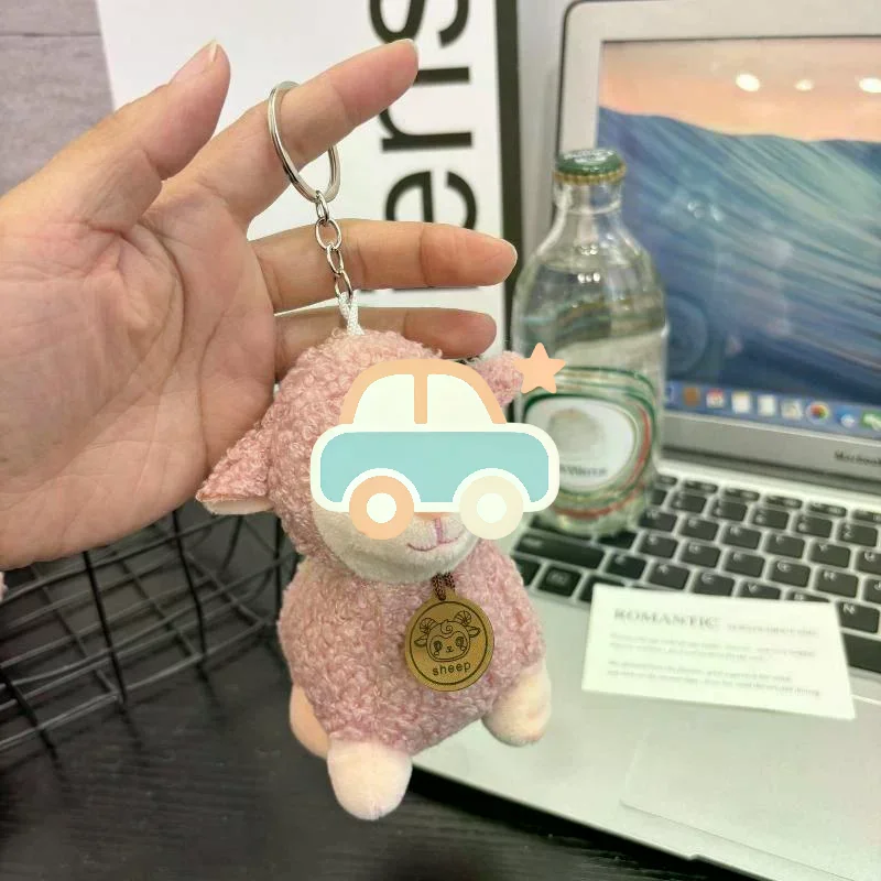 Adorable 2027 Year of the Sheep Plush Keychain Fluffy Lamb Bag Pendant Charm for Graduation Souvenir Gifts for Friends