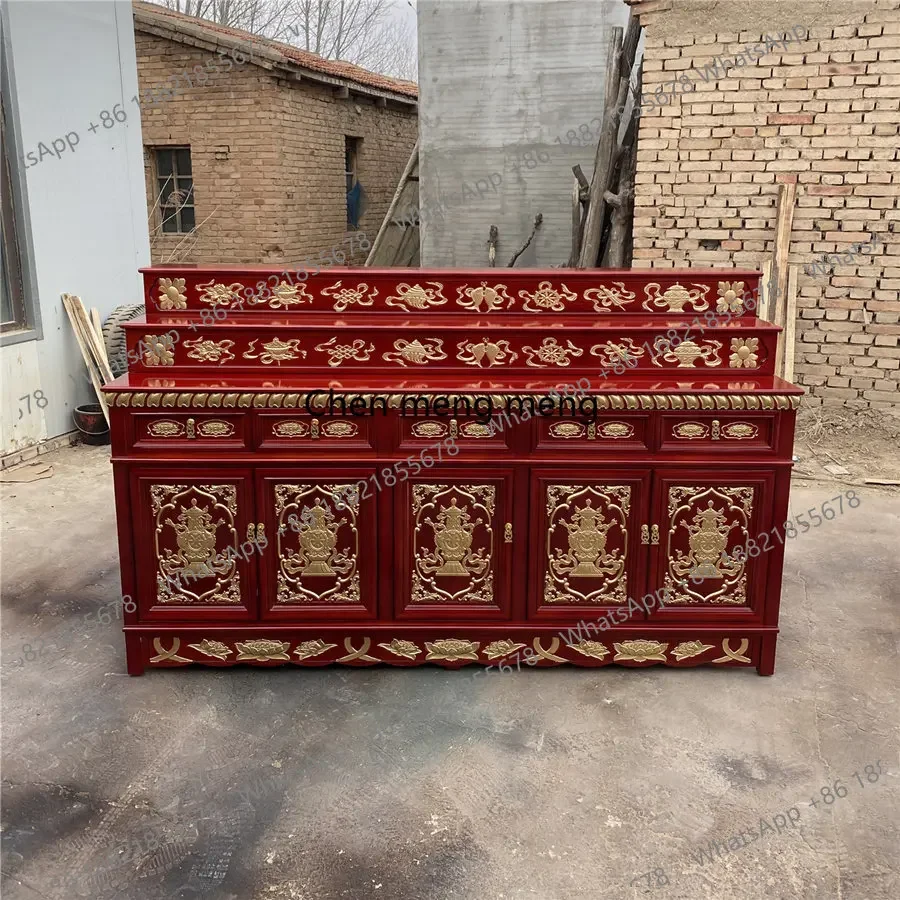 z183 buddhist hall chinoiserie guanyin god of wealth tibetan three-layer temple incense cabinet modern buddhist niche