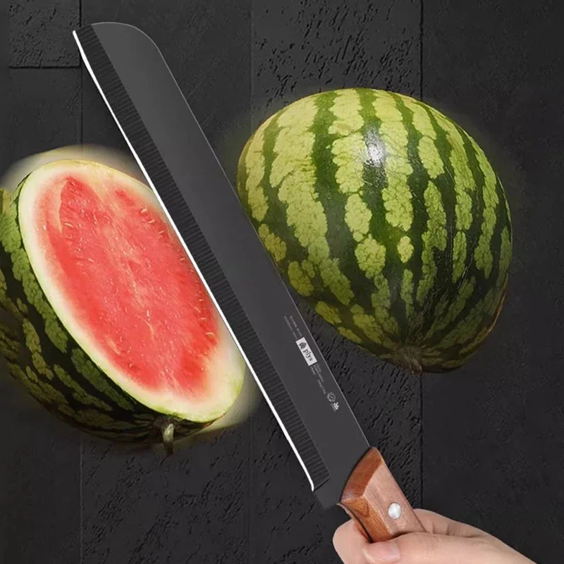 Commercial fruit knife household watermelon cutting special artifact large plus long stainless steel fruit  sharp knife