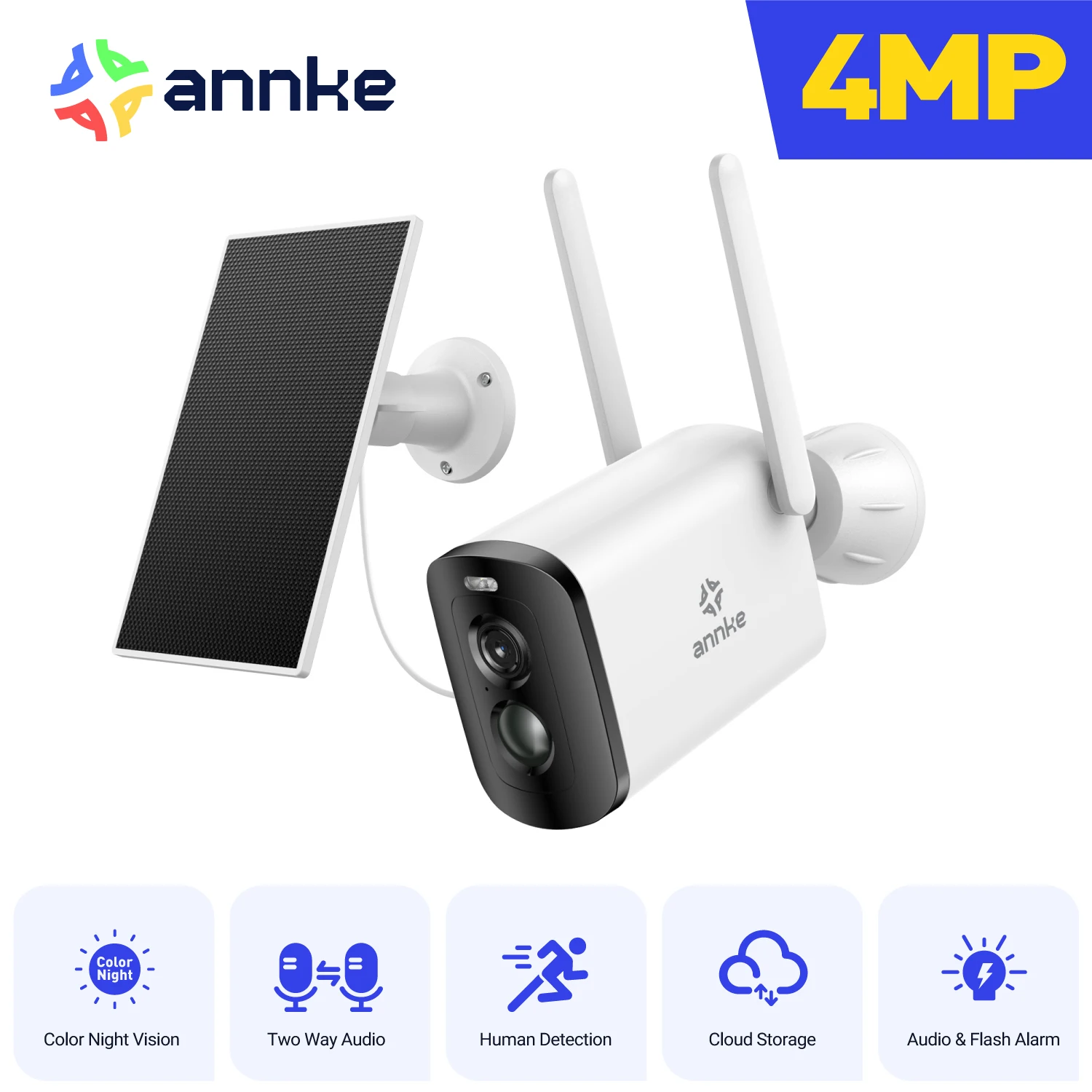 Imagem -01 - Annke Câmeras de Segurança Externas sem Fio de mp Câmera de Segurança Wi-fi de 24 Ghz Alimentada por Bateria de mp com Luz Dupla Áudio Bidirecional Wat annke cameras de seguranca externas sem fio de mp camera de seguranca wi fi de 24 ghz alimentada por bateria de mp com luz dupla audio bidirecional wat 01