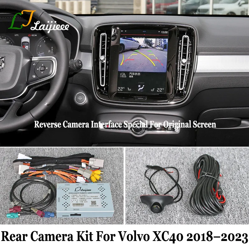 For Volvo XC40 2018~2023 OEM Screen Plug and Play HD Night Vision Parking aid Rear backup Camera & Video Decoding Interface Kit