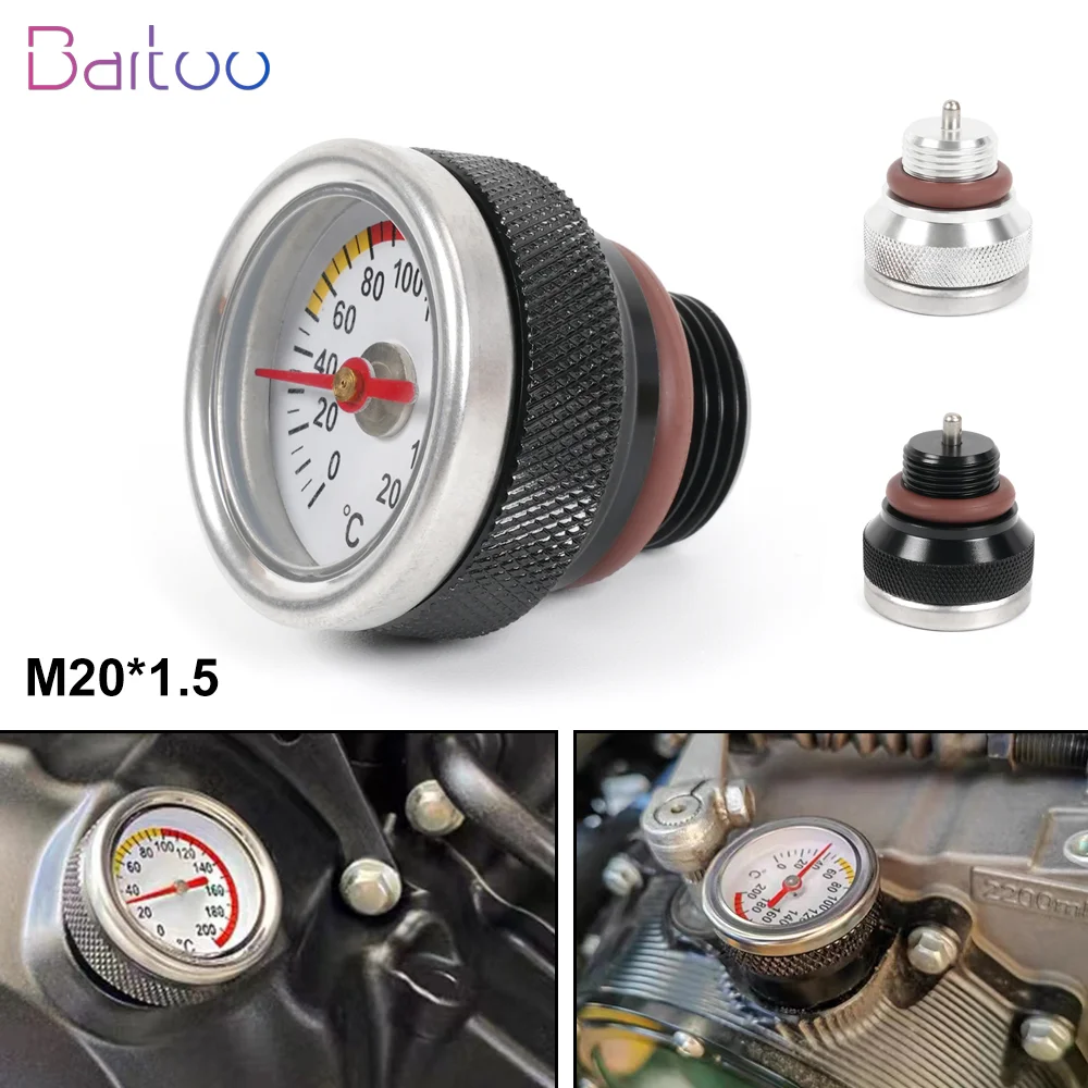 M20x1.5 Wskaźnik temperatury oleju motocyklowego Pokrywa zaworu silnika Korek wlewu oleju Do Haojue TR300 / Harley X350 Części motocyklowe CAP025