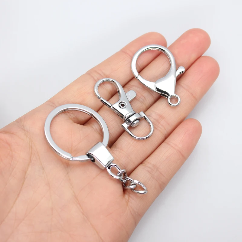 10pcs/lot Keychain Keyring Silver Color Key Ring alloy DIY Accessories fit for jewelrys making