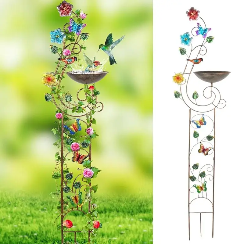 

Multifunctional 2-in-1 bird bath Climbing Plant Support Stable support Removable outdoor multifunctional bird bath supplies
