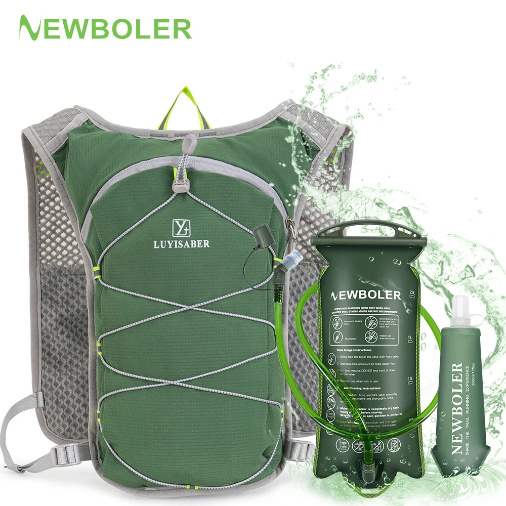 NEWBOLER Breathable Hydration Vest Trail Running กระเป๋าเป้สะพายหลังน้ําหนักเบาขี่จักรยาน Run Jogging Marathon กระเป๋าเป้สะพายหลังขี่ปีนเขากระเป๋า
