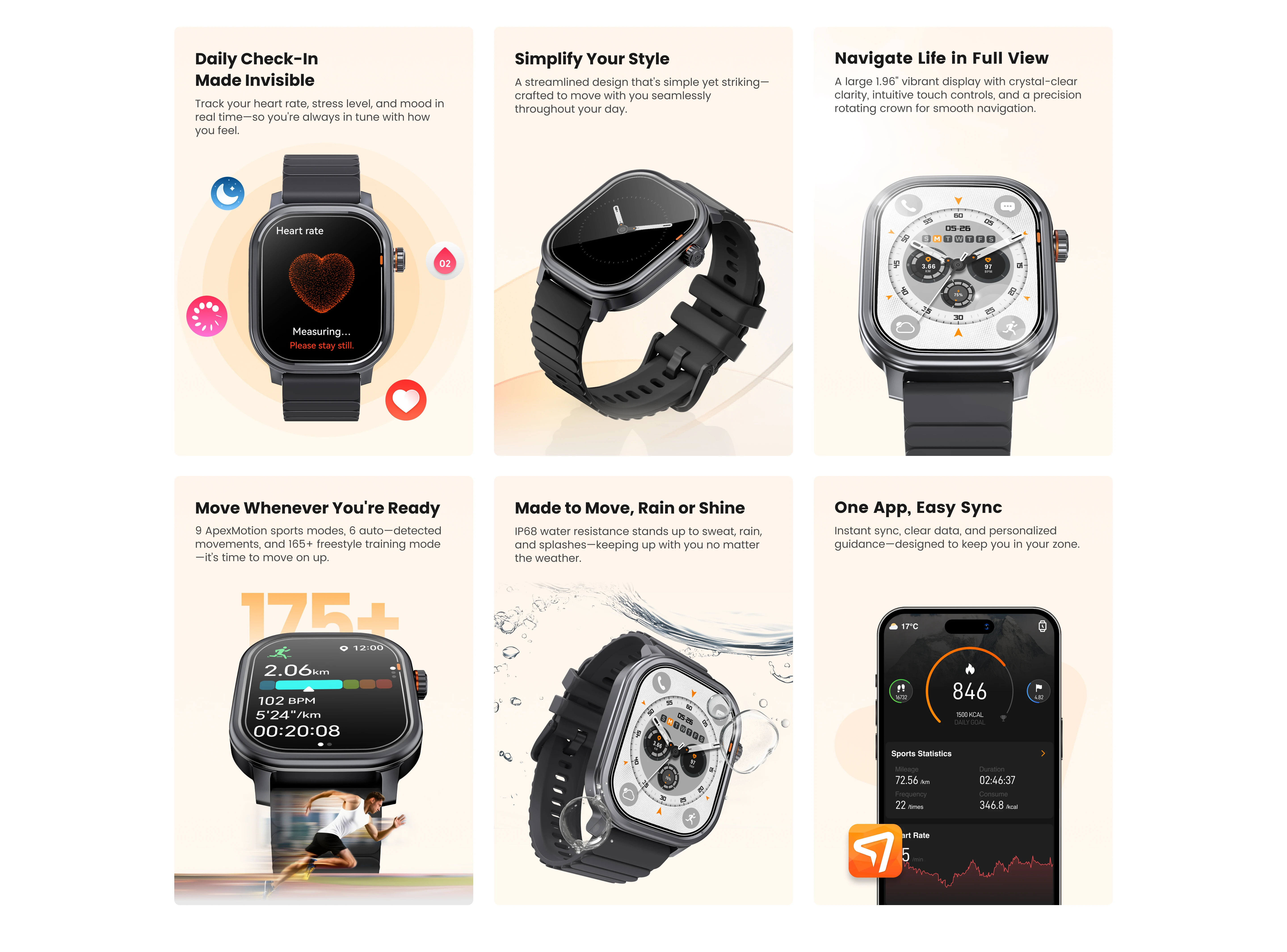 2025 KOSPET PULSE Herren- und Damen-Smartwatch, IP68, wasserdicht, BT-Anruf, 180 Freestyle-Trainingsmodi, genaue Gesundheits-Fitnessüberwachung – Detail 2