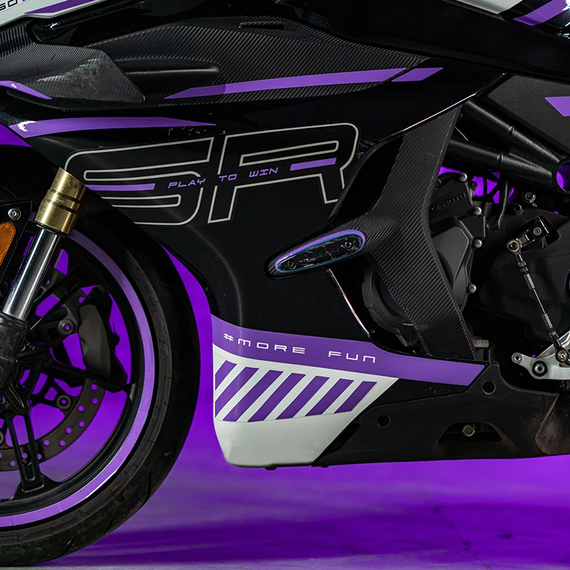 Suitable for CFMOTO 450SR SRS Violet Racing Graphics High-Fit Anti-Wear Long-Lasting Waterproof Decor Mod Kits