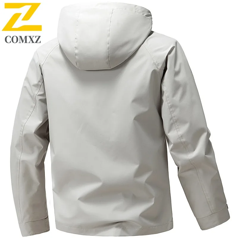 سترة COMXZ للرجال لخريف 2025 مقاومة للرياح والصيد والمغامرة وركوب الدراجات سترات ناعمة ملابس عمل معطف خفيف الوزن مناسب