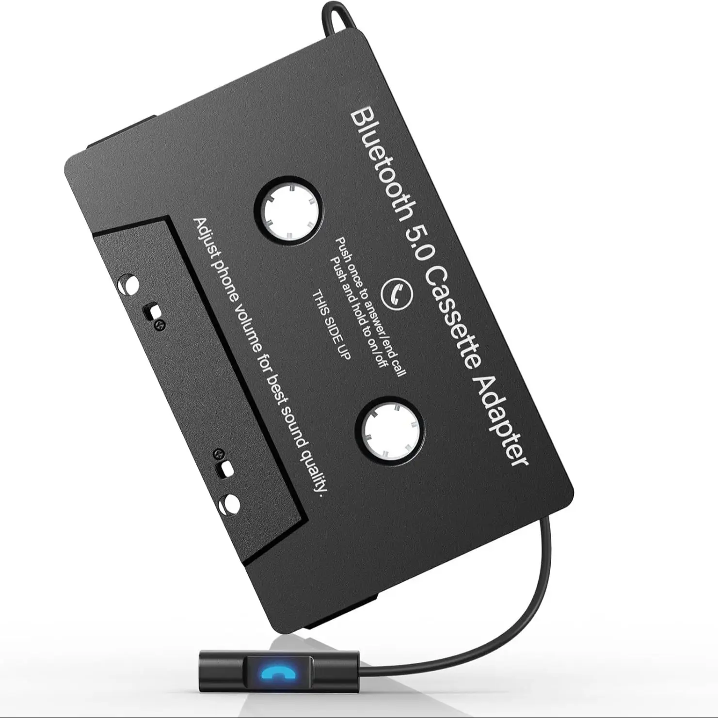 Adaptateur Audio Aux de Cassette de bande Bluetooth 5.0 pour voiture, avec Microphone, temps de musique 6H, adaptateur de Cassette pour Smartphone en veille 168H