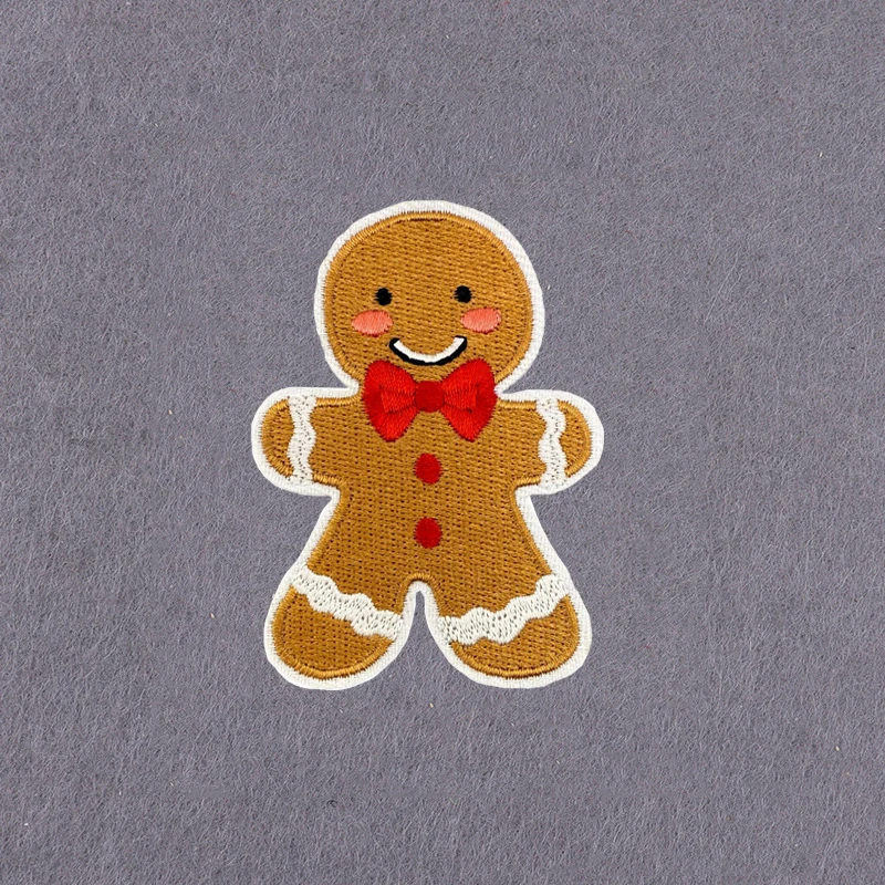 Gingerbread Man Patch, Iron-on/Sew-on For Clothing, Embroidered DIY Badge, Embroidered Patch For Jackets, T-Shirts, Bags, Hats