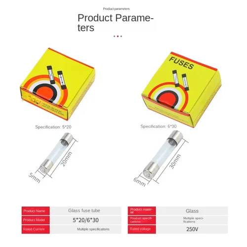 Imagen 2 del producto 10/100 Uds 5*20mm fusible de vidrio fusible rápido 250V 0.1A 0.2A 0.5A 1A 2A 3A 3.15A 4A 5A 6A 6.3A 7A 8A 10A 12A 15A 20A 25A 30A soplado rápido
