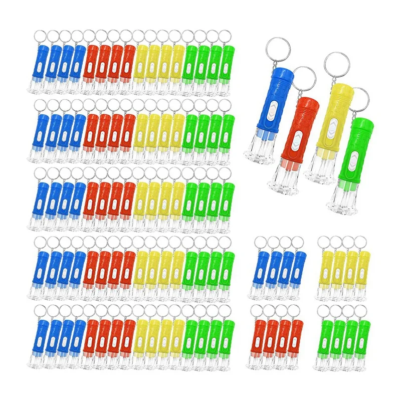 

100 Pcs Mini Flashlight Keychain Bulk Mini Keychain Led Small Flashlights For Kids Adults Hiking Camping Stuffers Home