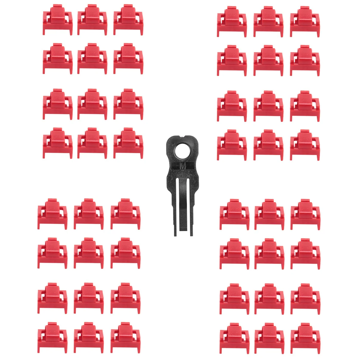 RUAI 100 Pcs Vermelho RJ45 Porta Ethernet LAN Hub Anti Poeira Tampa Plug Blockout Protetor com Fechadura Proprietária e Chave
